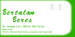 bertalan beres business card